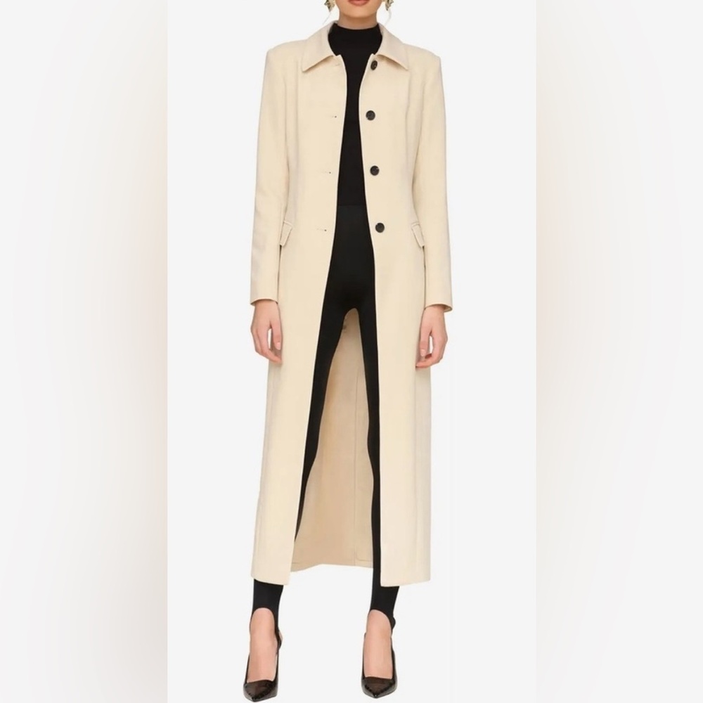 Avec Les Filles Single-Breasted Tailored Cutaway Banana Milk Coat Size S - Picture 4 of 8